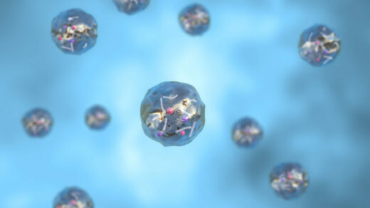 3d render exosomes adn vesicles