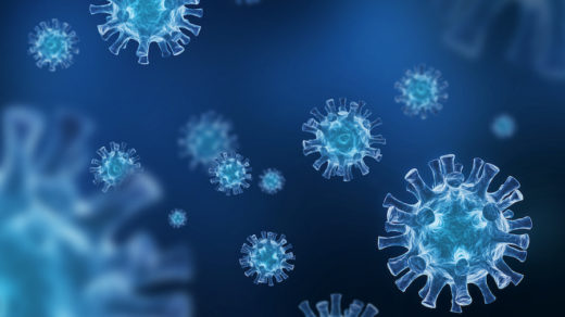 3D Illustrated image of COVID-19