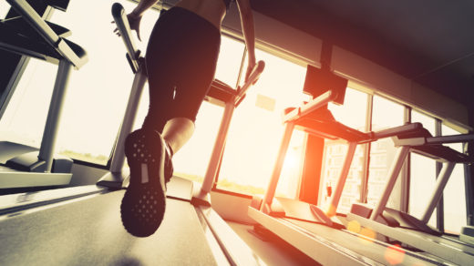 Woman exercising on treadmill