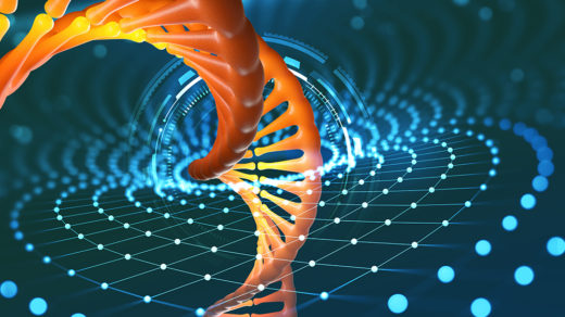 DNA helix. Innovative technologies in research of the human genome.