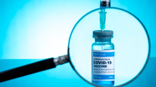 Coronavirus vaccine with medical health care concept